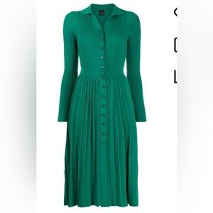 NWT PINKO
Pleated Knit Midi Dress In Green